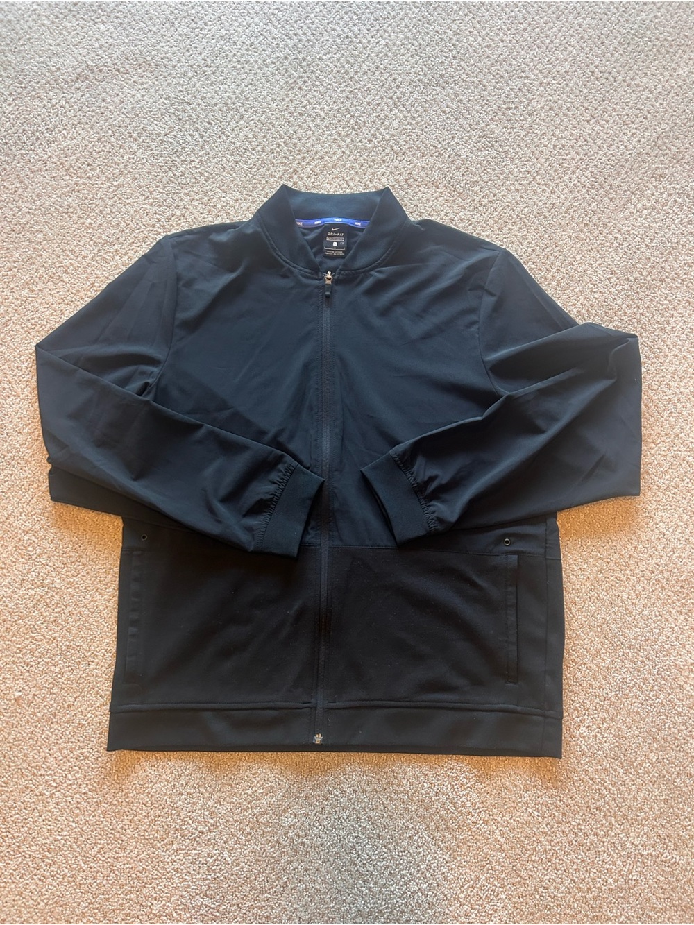 Nike Black Bomber Jacket with Zip Front